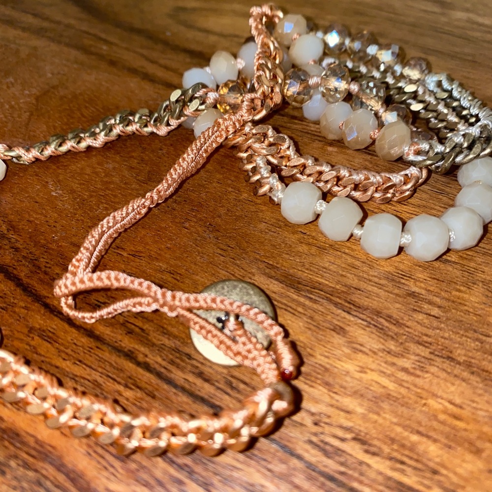 Chloe and Isabell rose gold/pink wrap bracelet - Picture 3 of 4